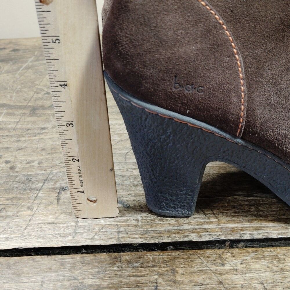 BORN BOC Women's Sz 11 Boots Brown Suede Block Heel Lace Up Platform Shoes READ - Picture 10 of 16
